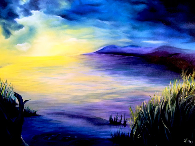 Painting of Sunrise on Ocean